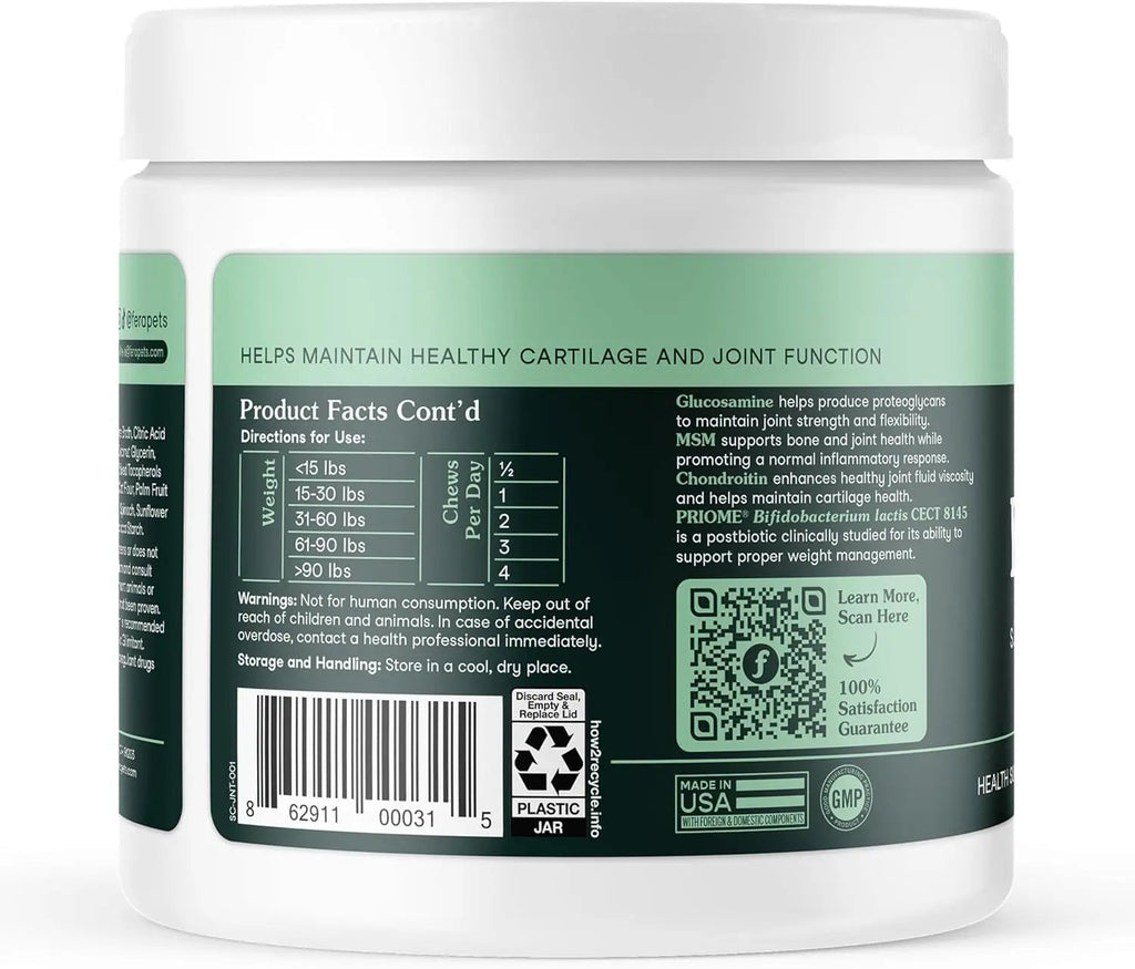Hip & Joint Supplement for Dogs | Glucosamine & MSM Soft Chews, 90 Ct – Wags & Whiskers