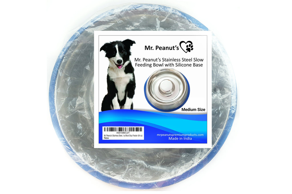 Mr. Peanut's Slow Feed Bowl with Bonded Silicone Base