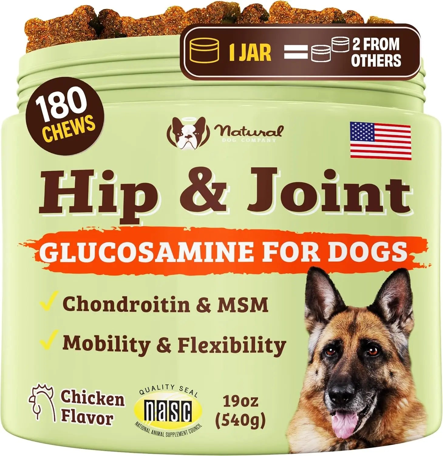 Natural Dog Company Hip & Joint Chews & Liquid Formula | Senior Dog Mobility Support – Wags & Whiskers