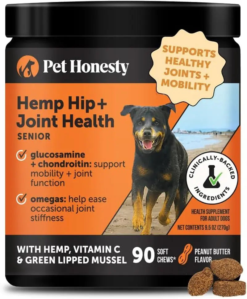 Pet Honesty Senior Hemp Hip & Joint Chews | Natural Mobility Support, 90 Ct – Wags & Whiskers