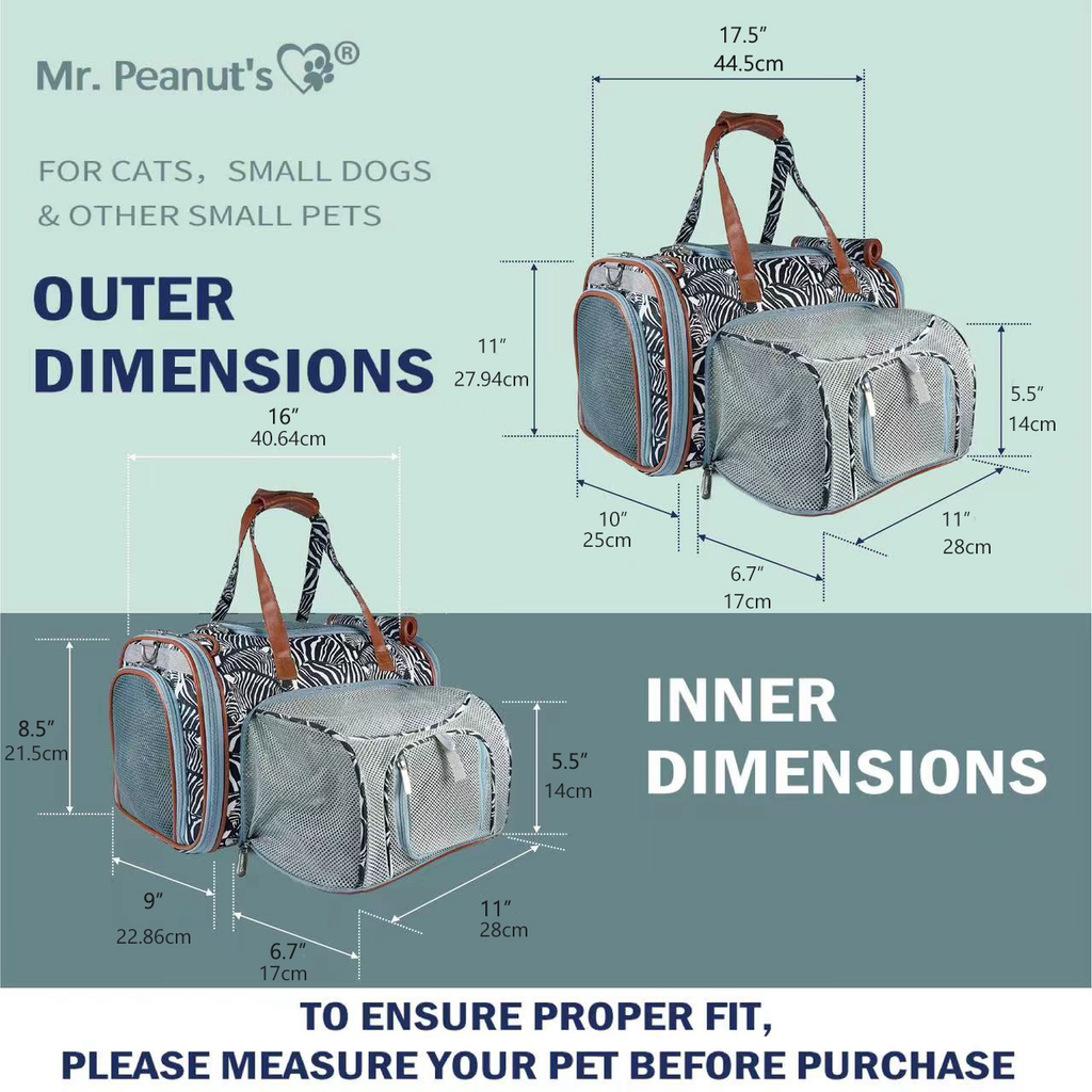 Mr. Peanut's Gold Series Standard Size Airline Compliant Expandable Pet Carrier