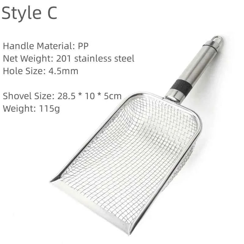 Long Handle Stainless Steel Litter Scoop