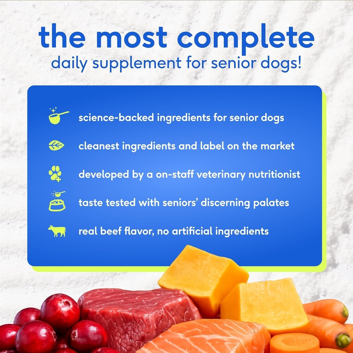 Senior Dog Multivitamin Powder | 12-in-1 Joint, Brain & Immune Support, 30 Scoops – Wags & Whiskers