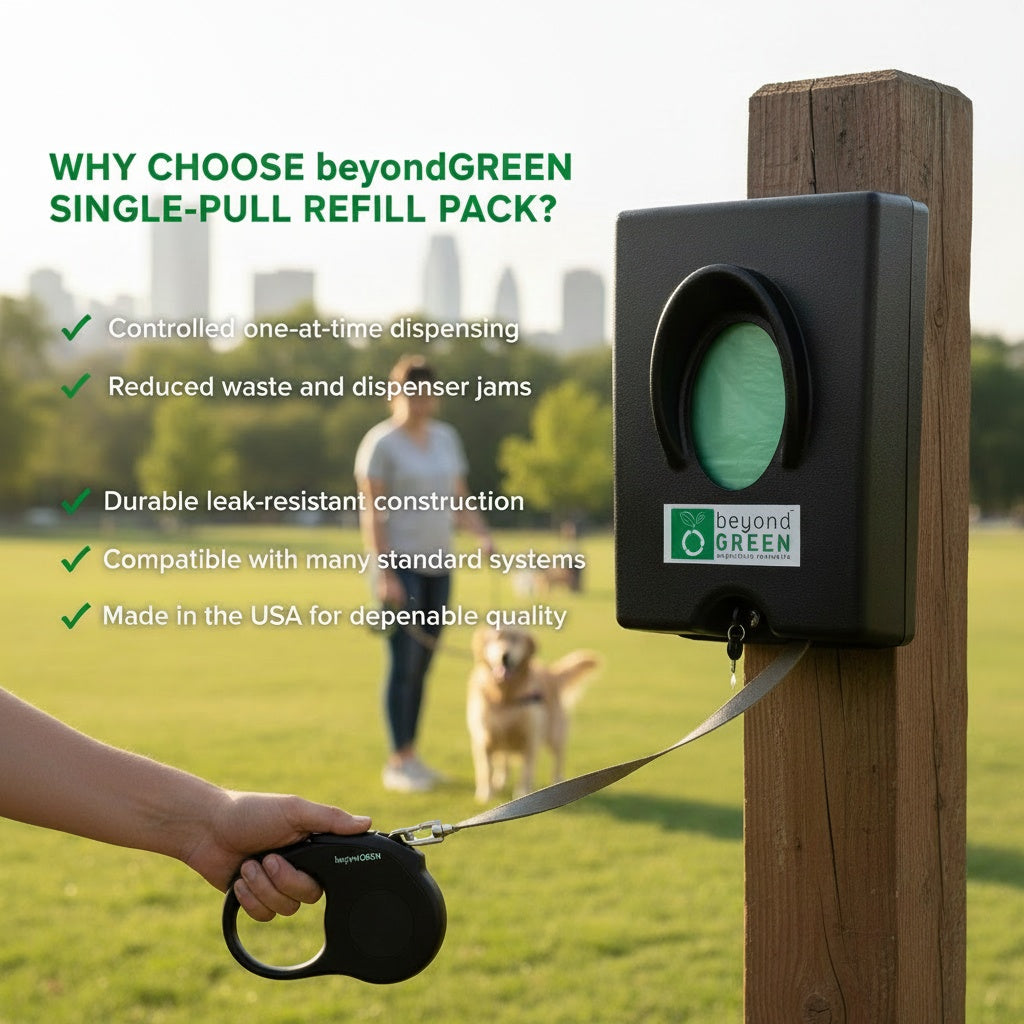 Dog Waste Bags – Single-Pull Refill 9" x 13" – Made in USA