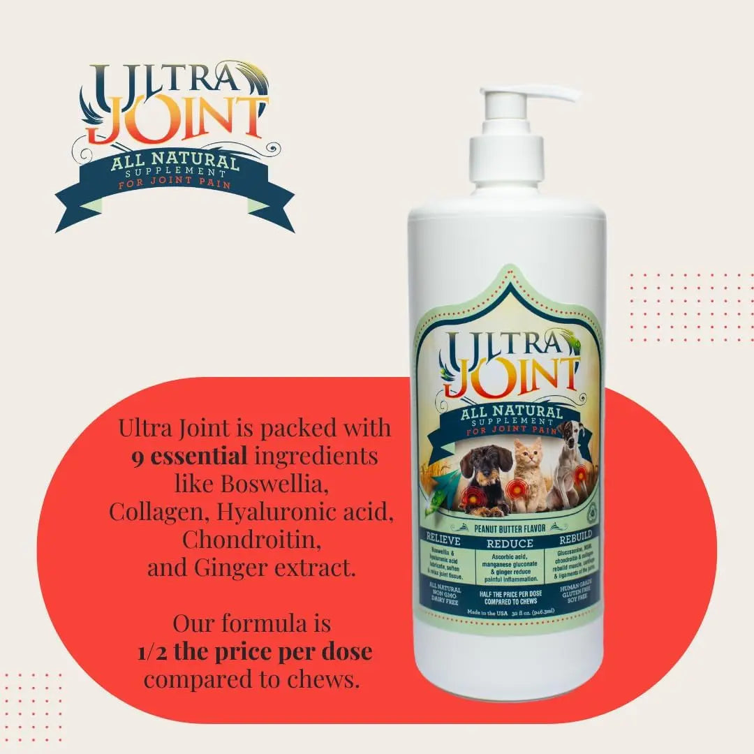 Ultra Joint Liquid Dog Supplement | Glucosamine & Chondroitin, 8oz & 16oz – Wags & Whiskers