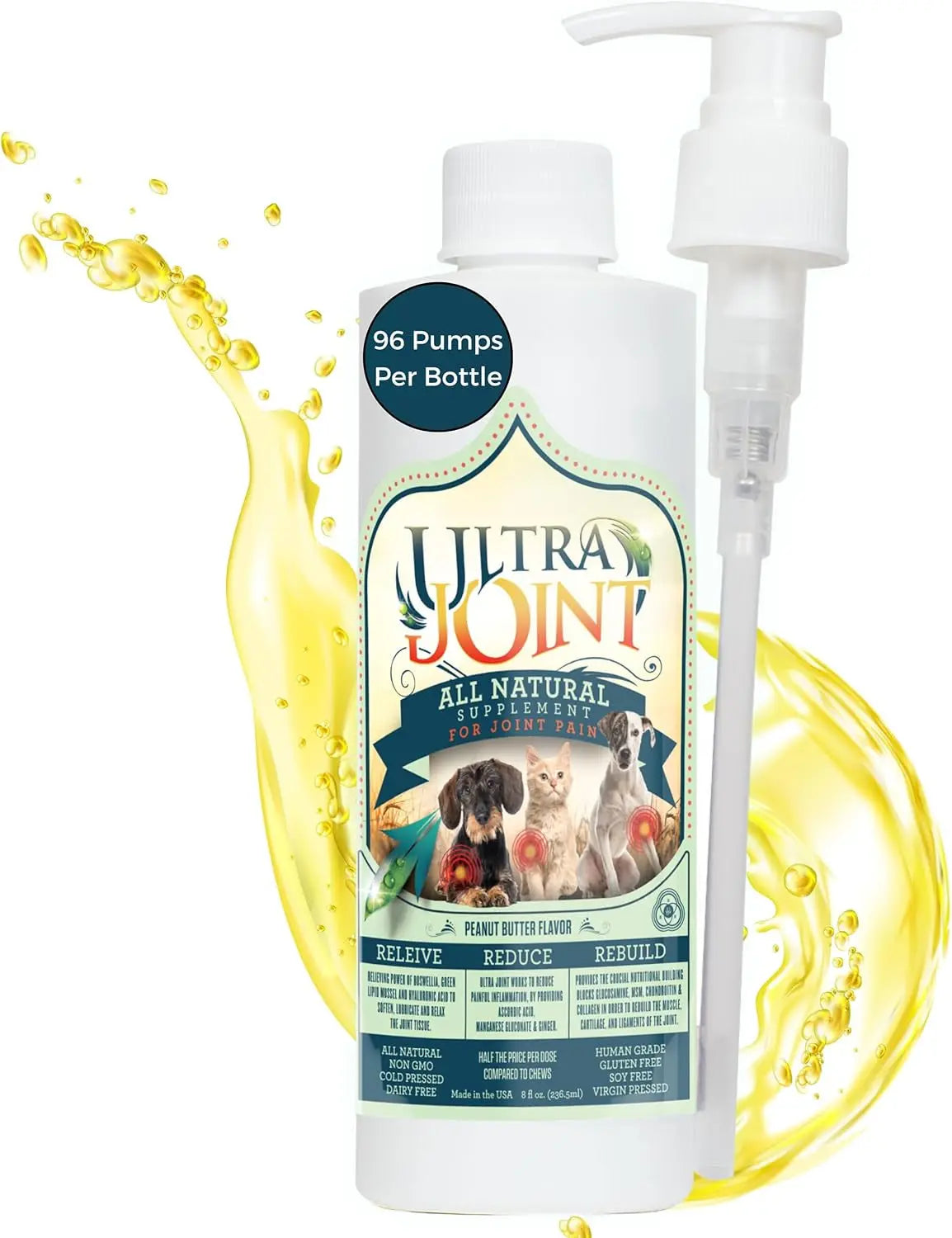 Ultra Joint Liquid Dog Supplement | Glucosamine & Chondroitin, 8oz & 16oz – Wags & Whiskers