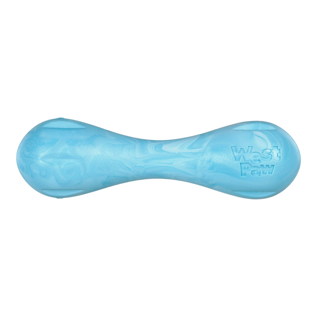 Hurley Dog Bone Chew Toy | Nearly Indestructible Fetch Bone – West Paw (Aqua Swirl)