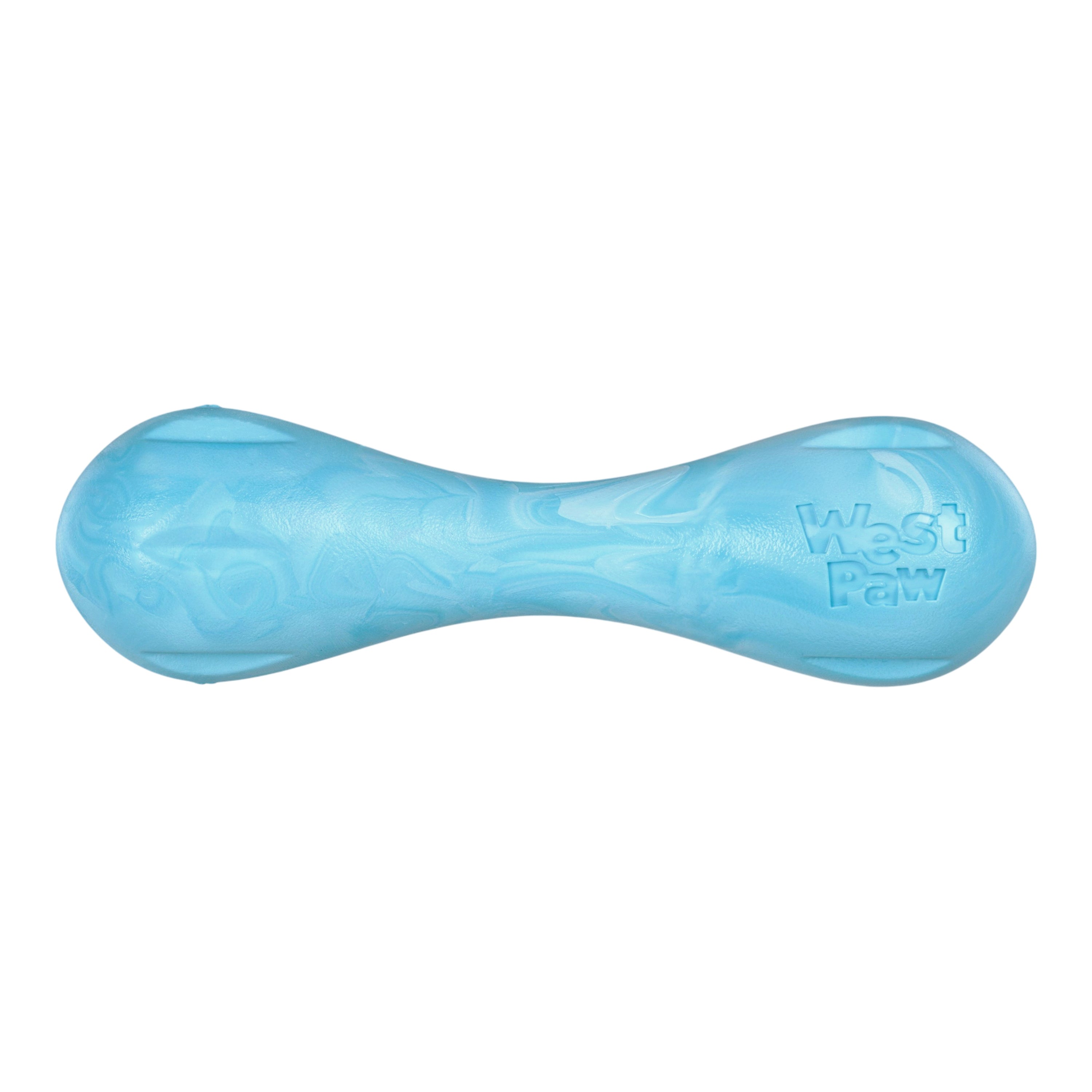 Hurley Dog Bone Chew Toy | Nearly Indestructible Fetch Bone – West Paw (Aqua Swirl)