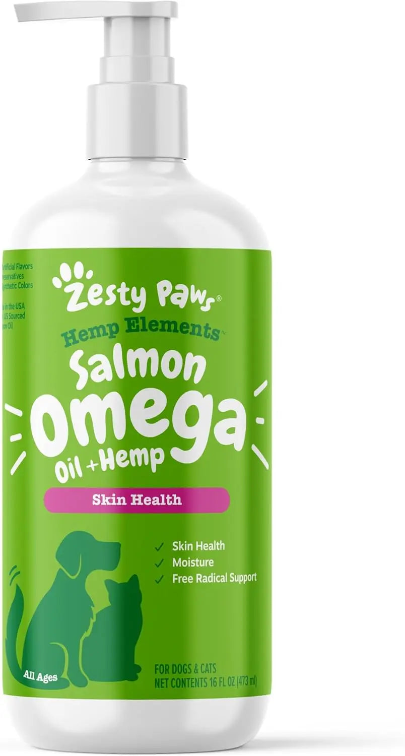 Zesty Paws Wild Alaskan Omega-3 Oil | Skin & Coat Support for Dogs & Cats, 8.5oz – Wags & Whiskers