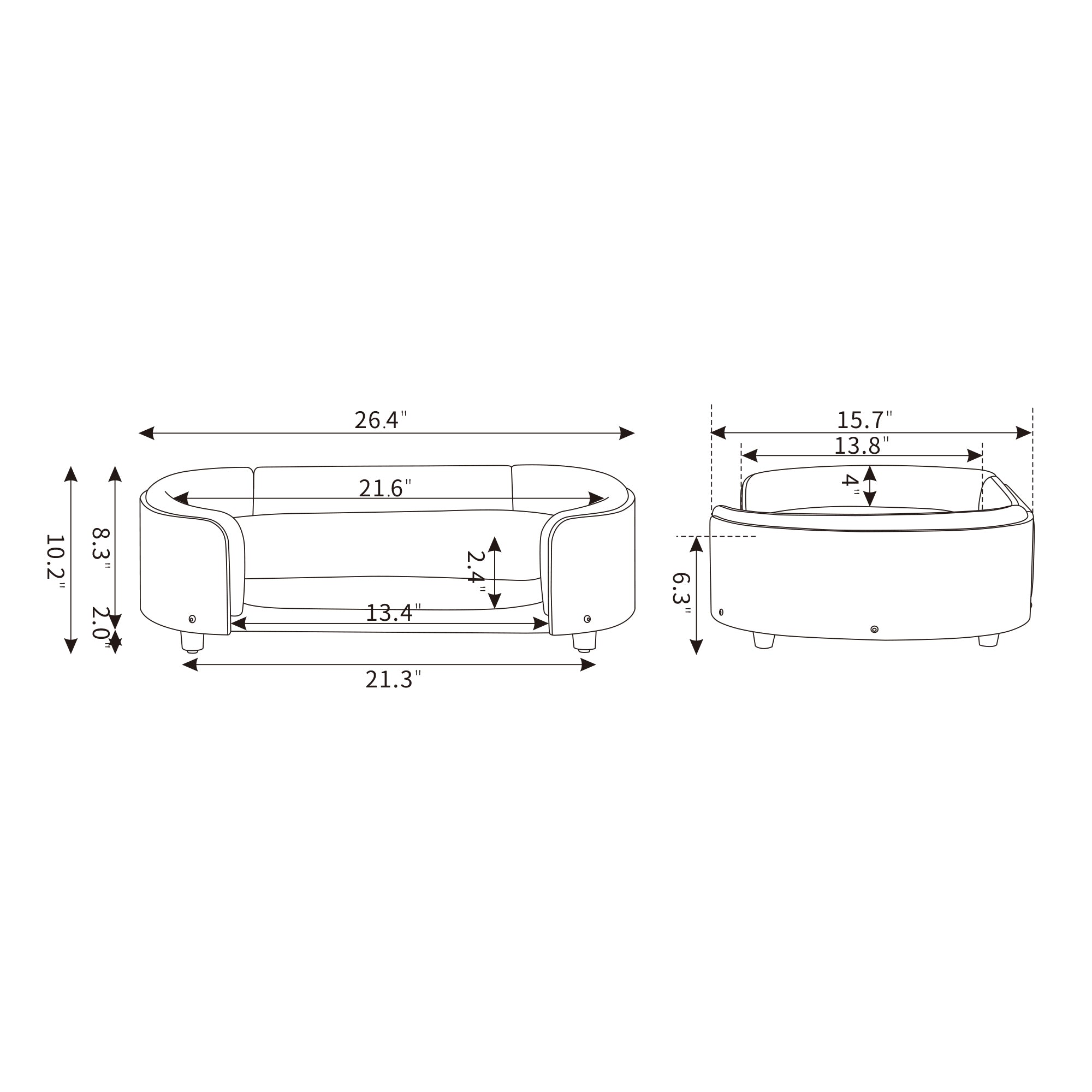 Scandinavian style Elevated Bed, Small Size