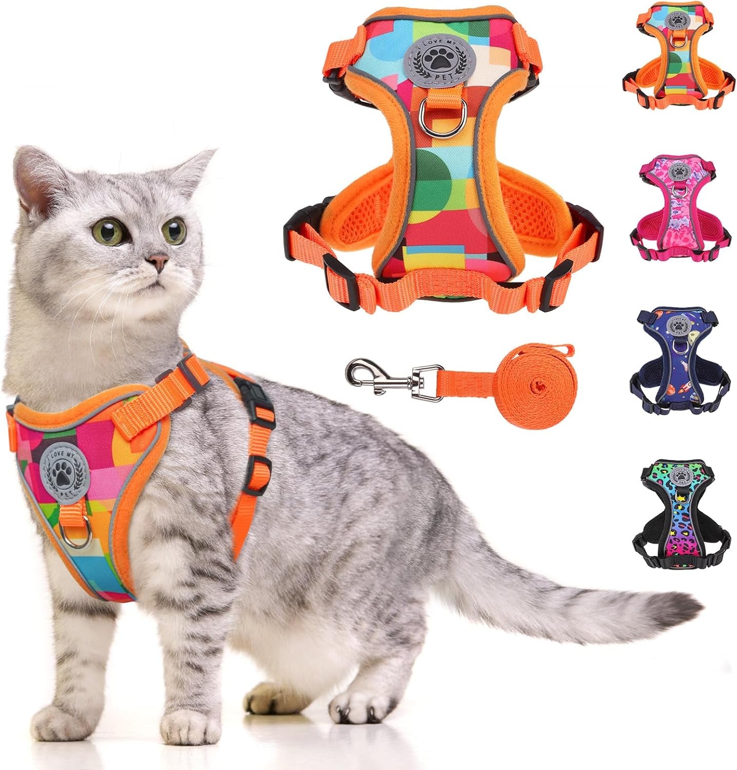 Escape Proof Cat Harness and Leash Reflective Vest