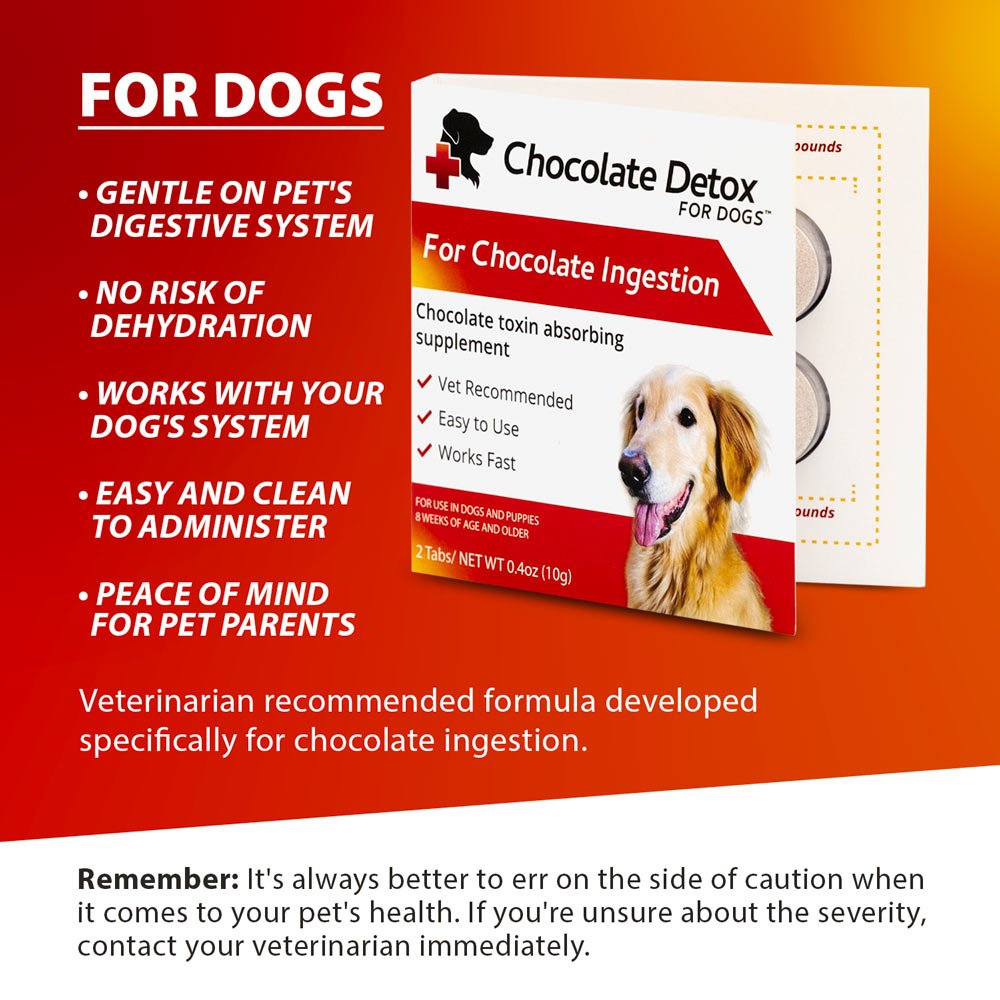 Chocolate toxin absorbing supplement & Detox for Dogs, 2 Tablets