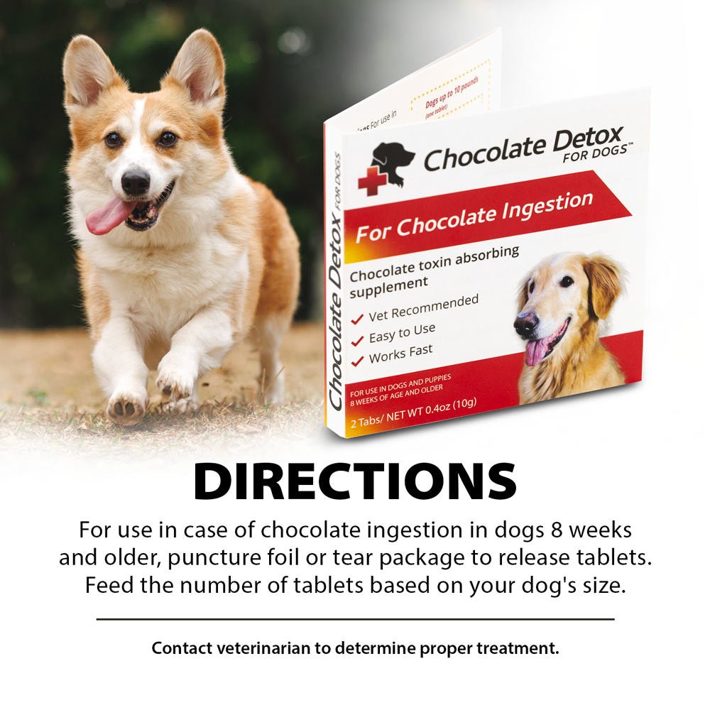 Chocolate toxin absorbing supplement & Detox for Dogs, 2 Tablets