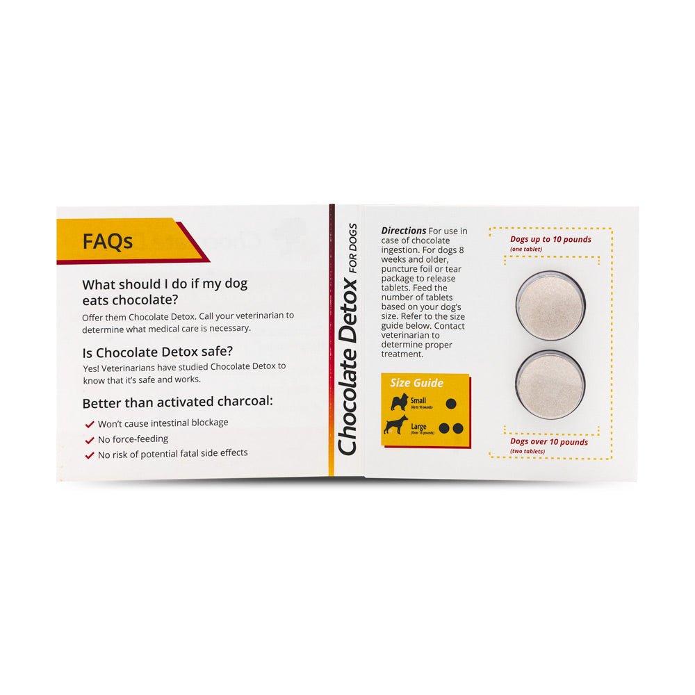 Chocolate toxin absorbing supplement & Detox for Dogs, 2 Tablets