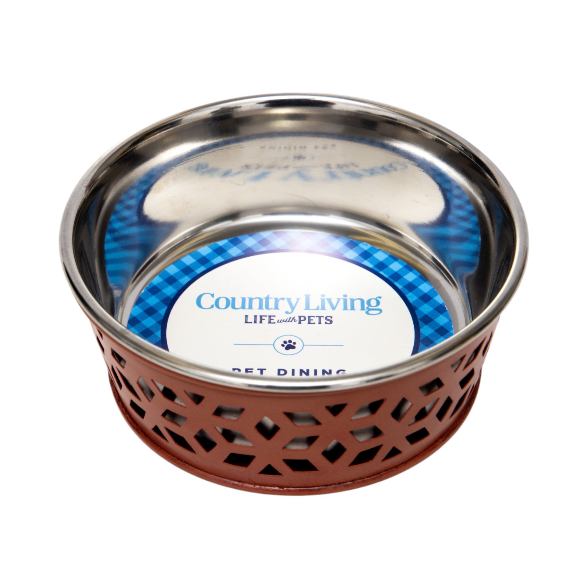 Country Living Farmhouse Stainless Steel Dog Bowls, Set of 2 | For Small to Medium Dogs