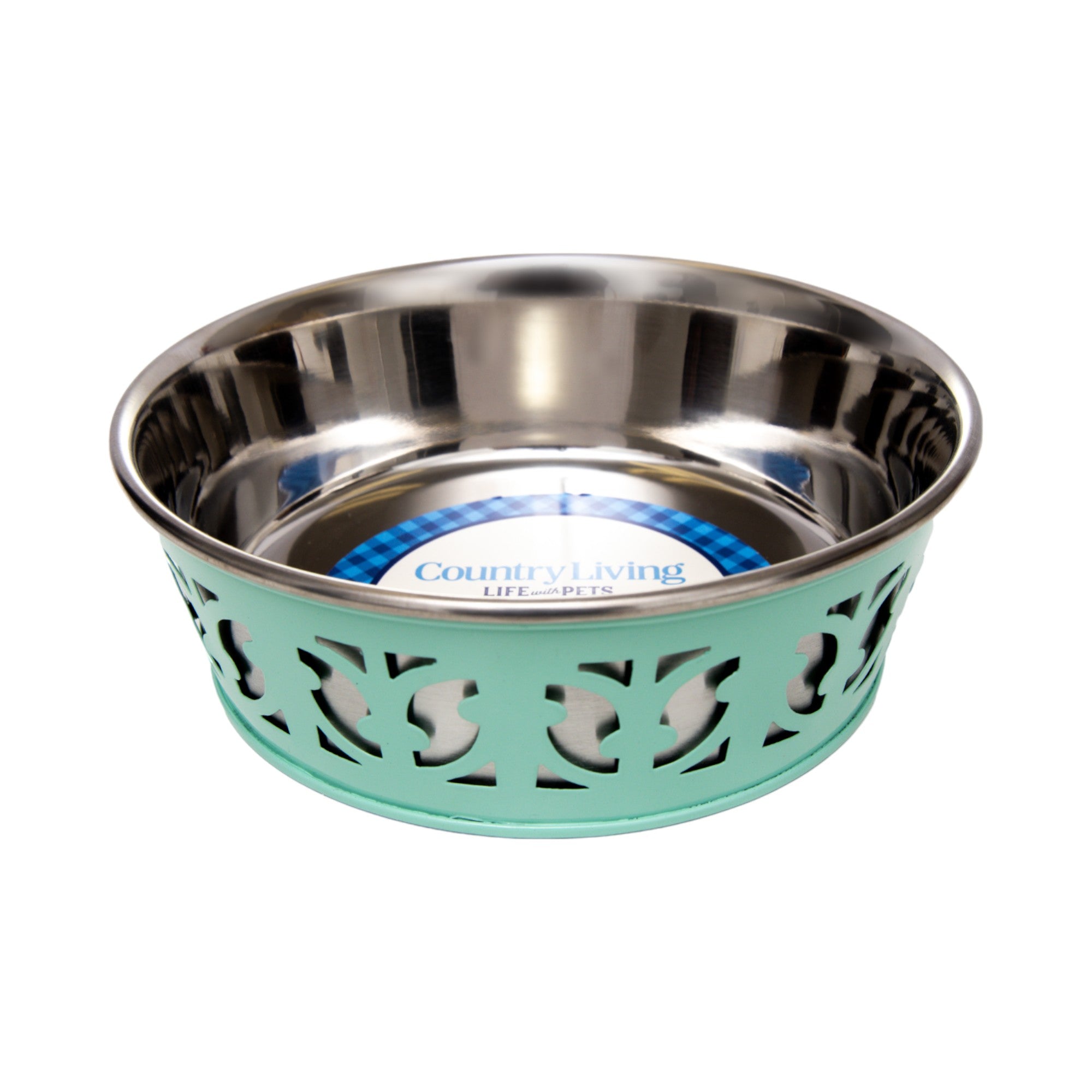 Country Living Farmhouse Stainless Steel Dog Bowls, Set of 2 | For Small to Medium Dogs
