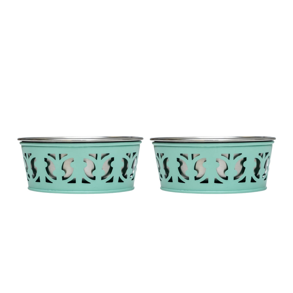 Country Living Farmhouse Stainless Steel Dog Bowls, Set of 2 | For Small to Medium Dogs