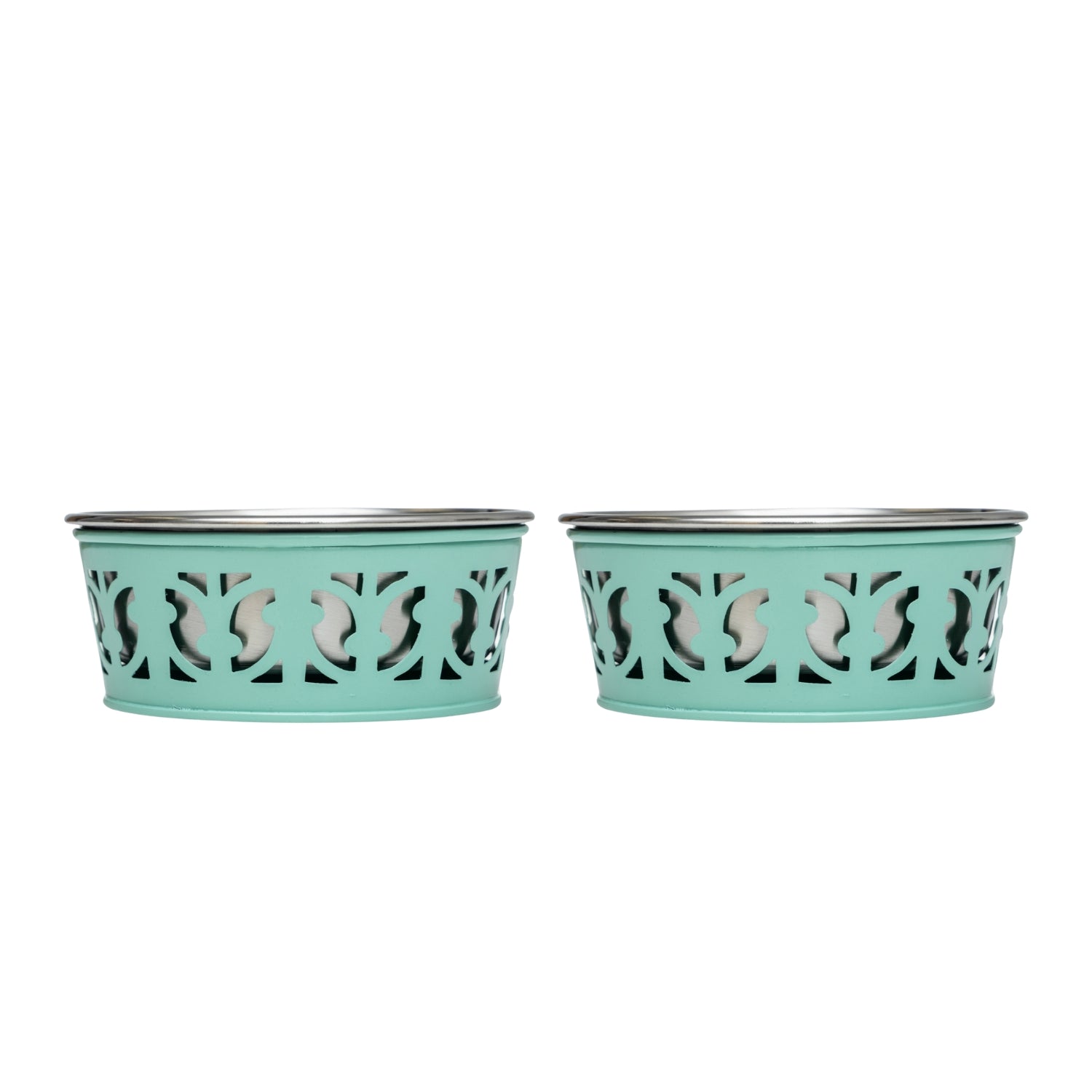 Country Living Farmhouse Stainless Steel Dog Bowls, Set of 2 | For Small to Medium Dogs