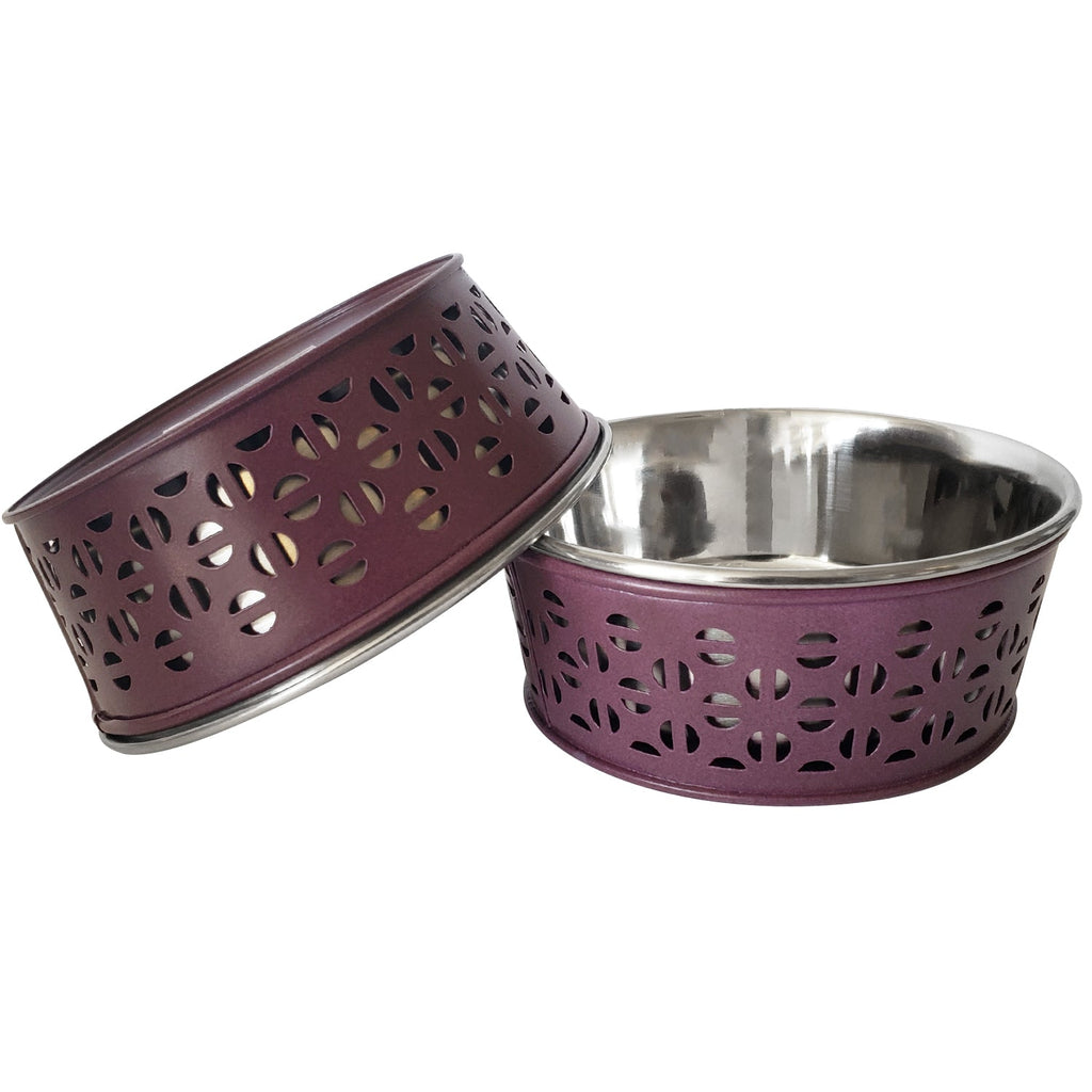Country Living Farmhouse Stainless Steel Dog Bowls, Set of 2 | For Small to Medium Dogs