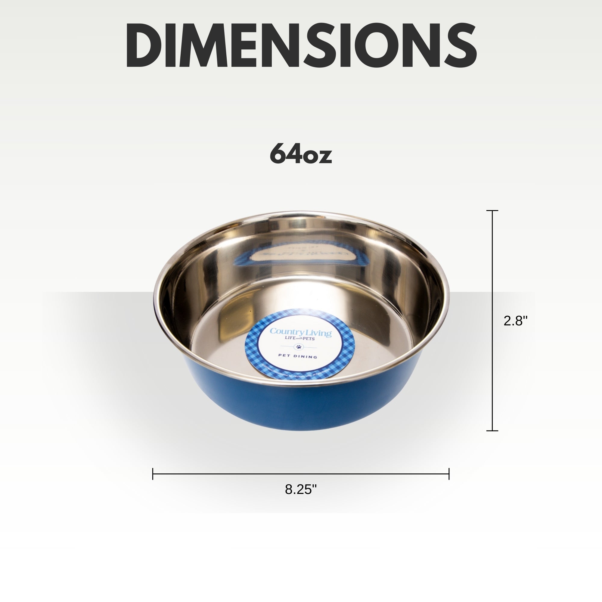 Country Living Heavy Gauge Stainless Steel Dog Bowls, Set of 2 | Non-Skid Food & Water Bowls