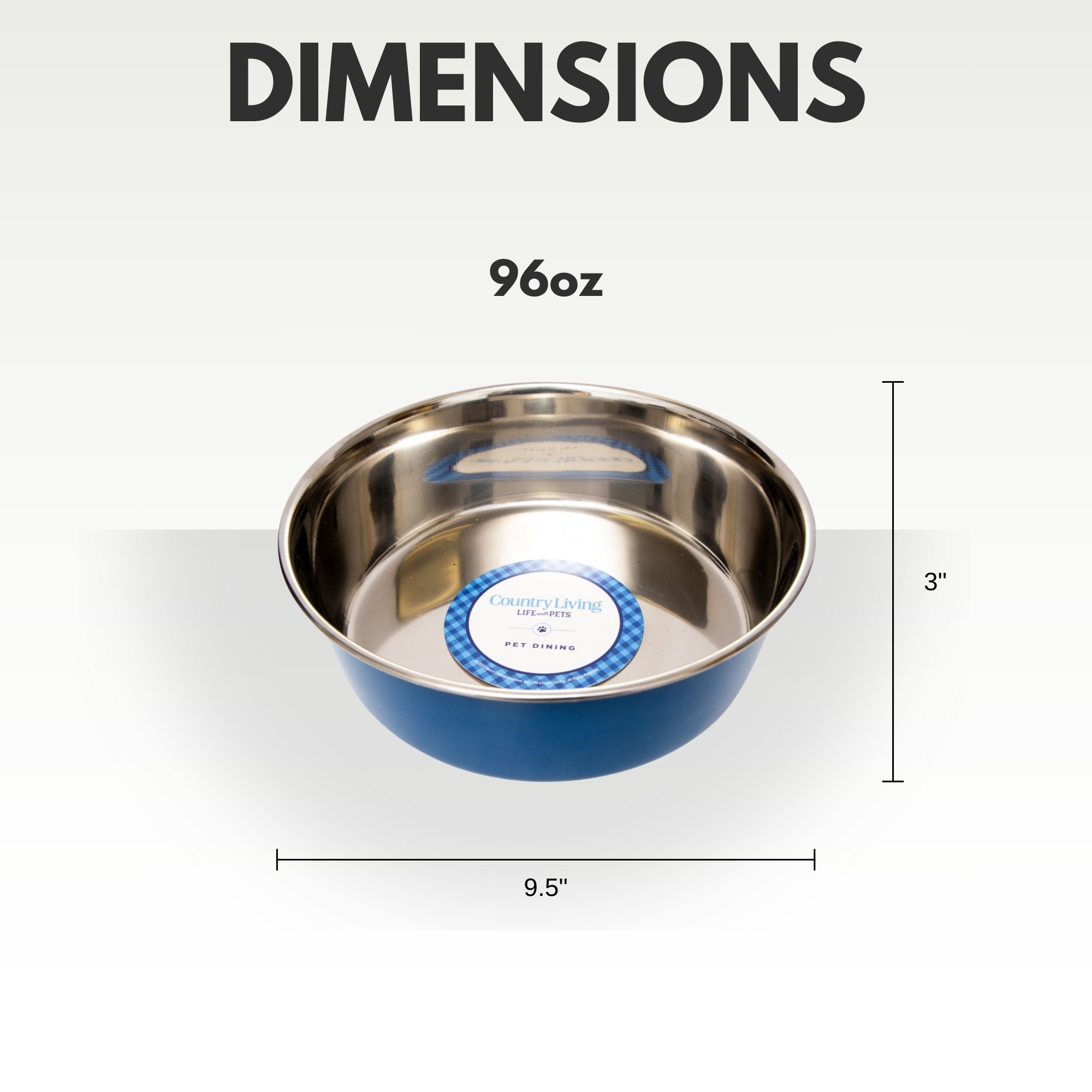 Country Living Heavy Gauge Stainless Steel Dog Bowls, Set of 2 | Non-Skid Food & Water Bowls