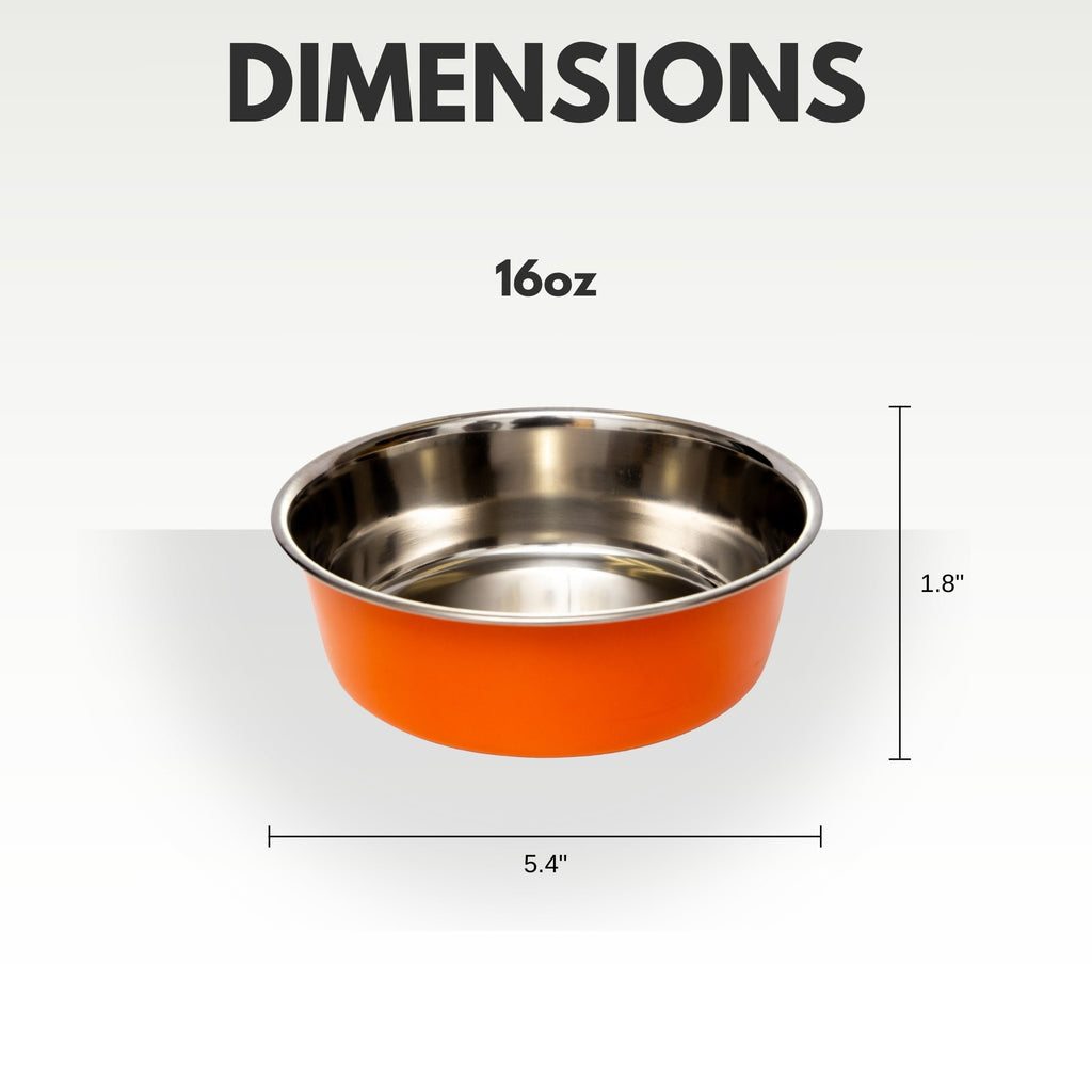 Country Living Heavy Gauge Stainless Steel Dog Bowls, Set of 2 | Non-Skid Food & Water Bowls