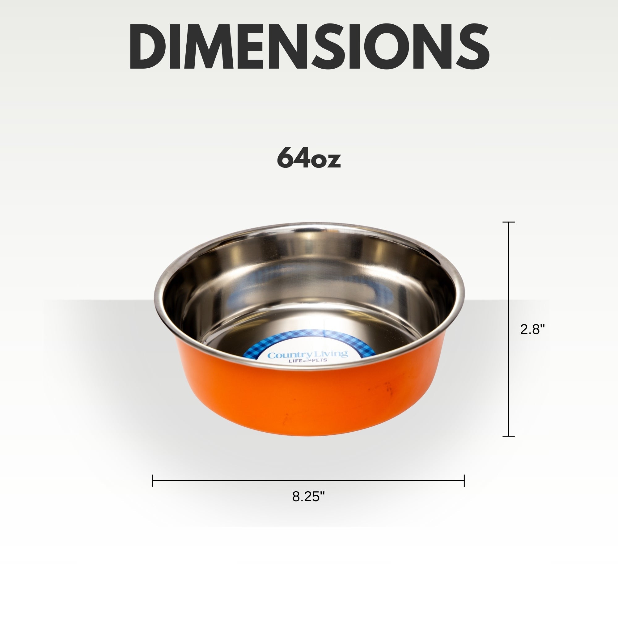 Country Living Heavy Gauge Stainless Steel Dog Bowls, Set of 2 | Non-Skid Food & Water Bowls