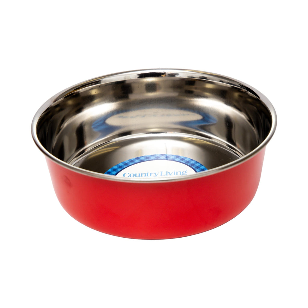 Country Living Heavy Gauge Stainless Steel Dog Bowls, Set of 2 | Non-Skid Food & Water Bowls