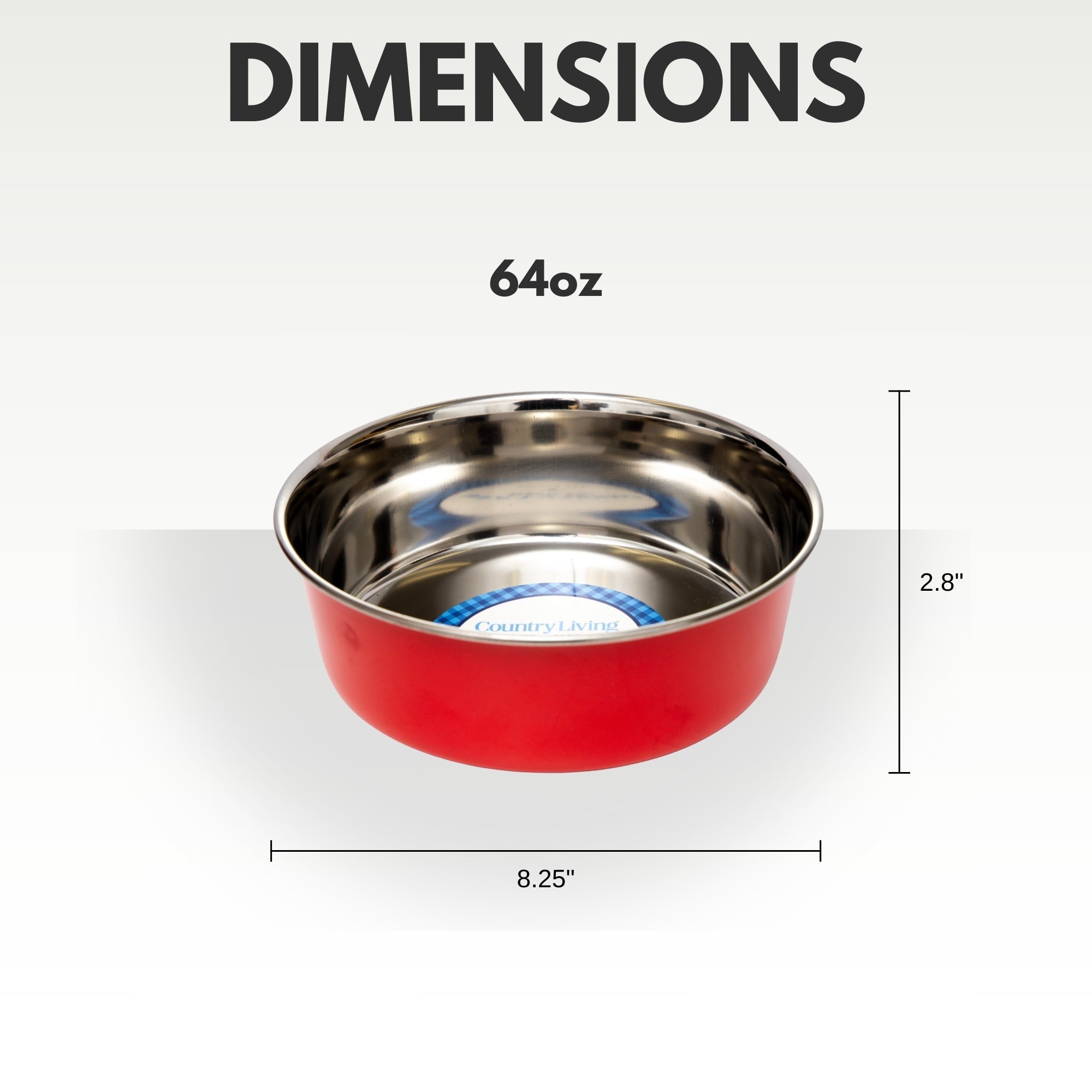Country Living Heavy Gauge Stainless Steel Dog Bowls, Set of 2 | Non-Skid Food & Water Bowls