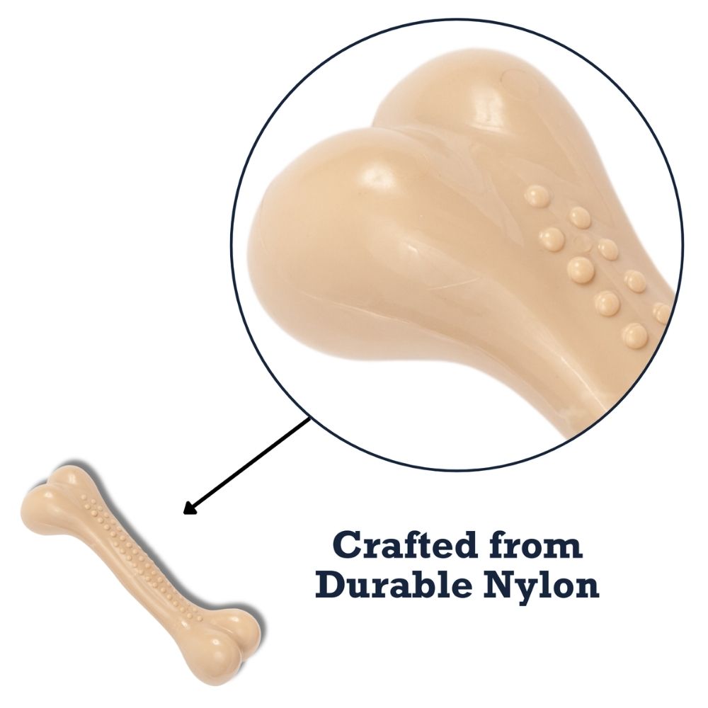 Country Living Nylon Chew Bone | Chicken-Flavored Dental Chew Toy for Heavy Chewers