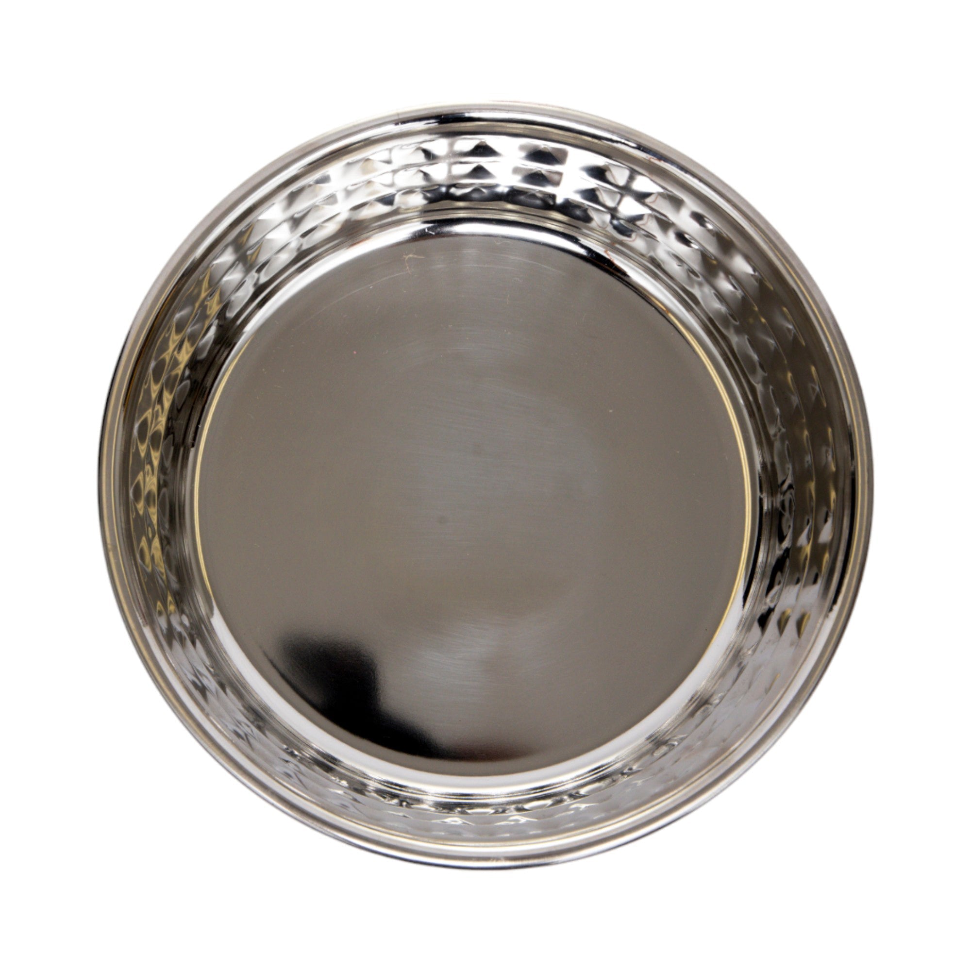 Country Living Hammered Stainless Steel Dog Bowls, Set of 2 | Rose Quartz, 64oz for XL Breeds