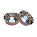 Country Living Hammered Stainless Steel Dog Bowls, Set of 2 | Rose Quartz, 64oz for XL Breeds