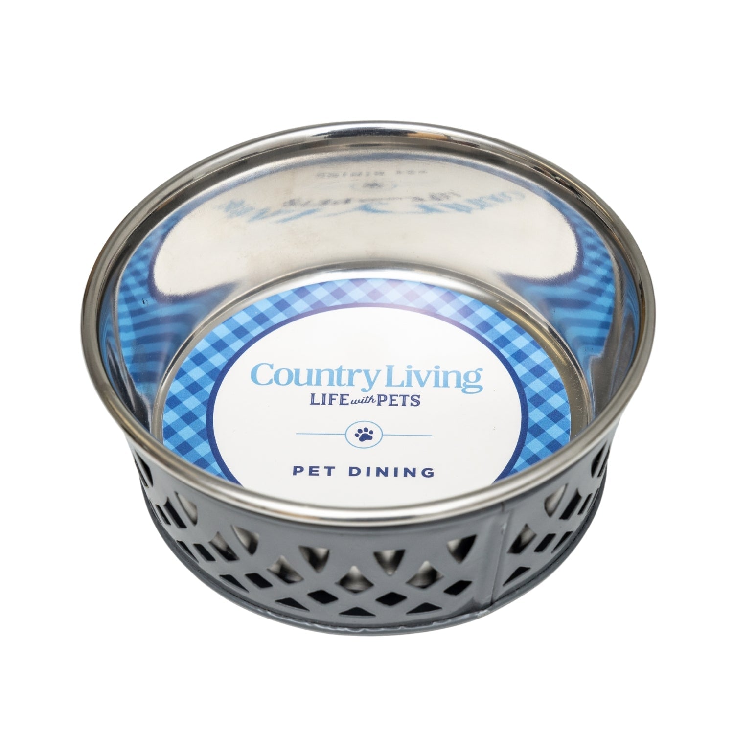 Country Living Farmhouse Stainless Steel Dog Bowls, Set of 2 | For Small to Medium Dogs