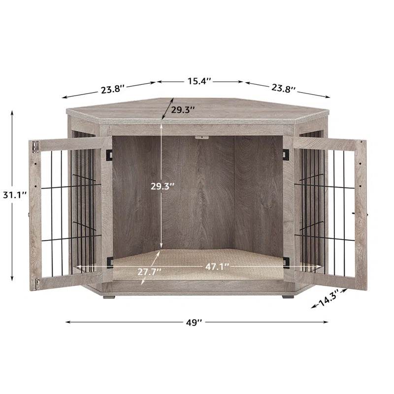 Furniture Dog Crate with Cushion | Corner Dog Crate – Dereham Collection