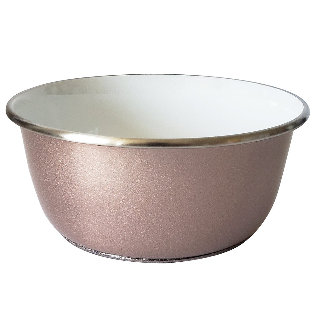Deep Dog Bowl with Paw Print Design | Stainless Steel Bowl, Rose Gold