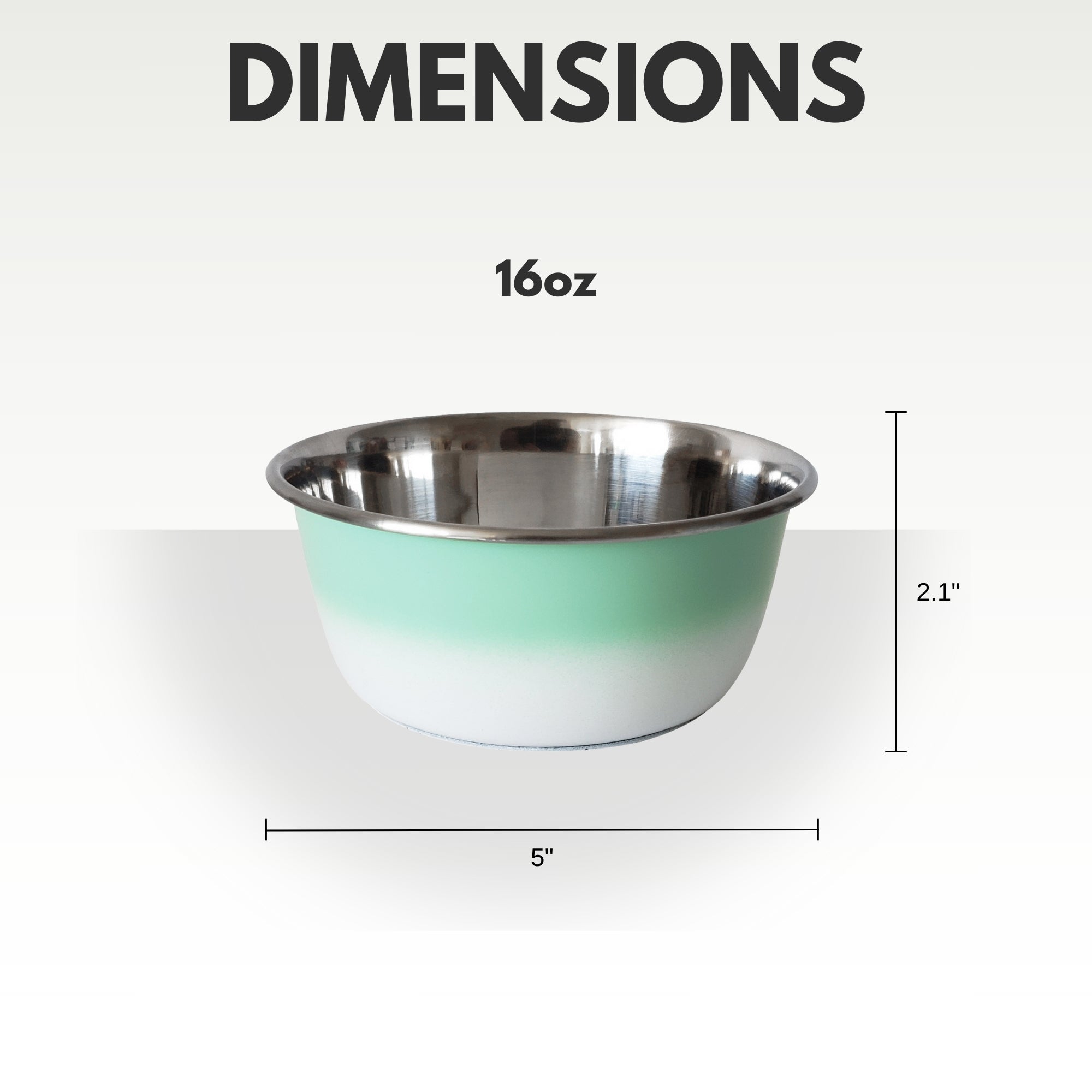 Deep Dog Bowl | Stainless Steel Bowl for All Sizes, Mint Green