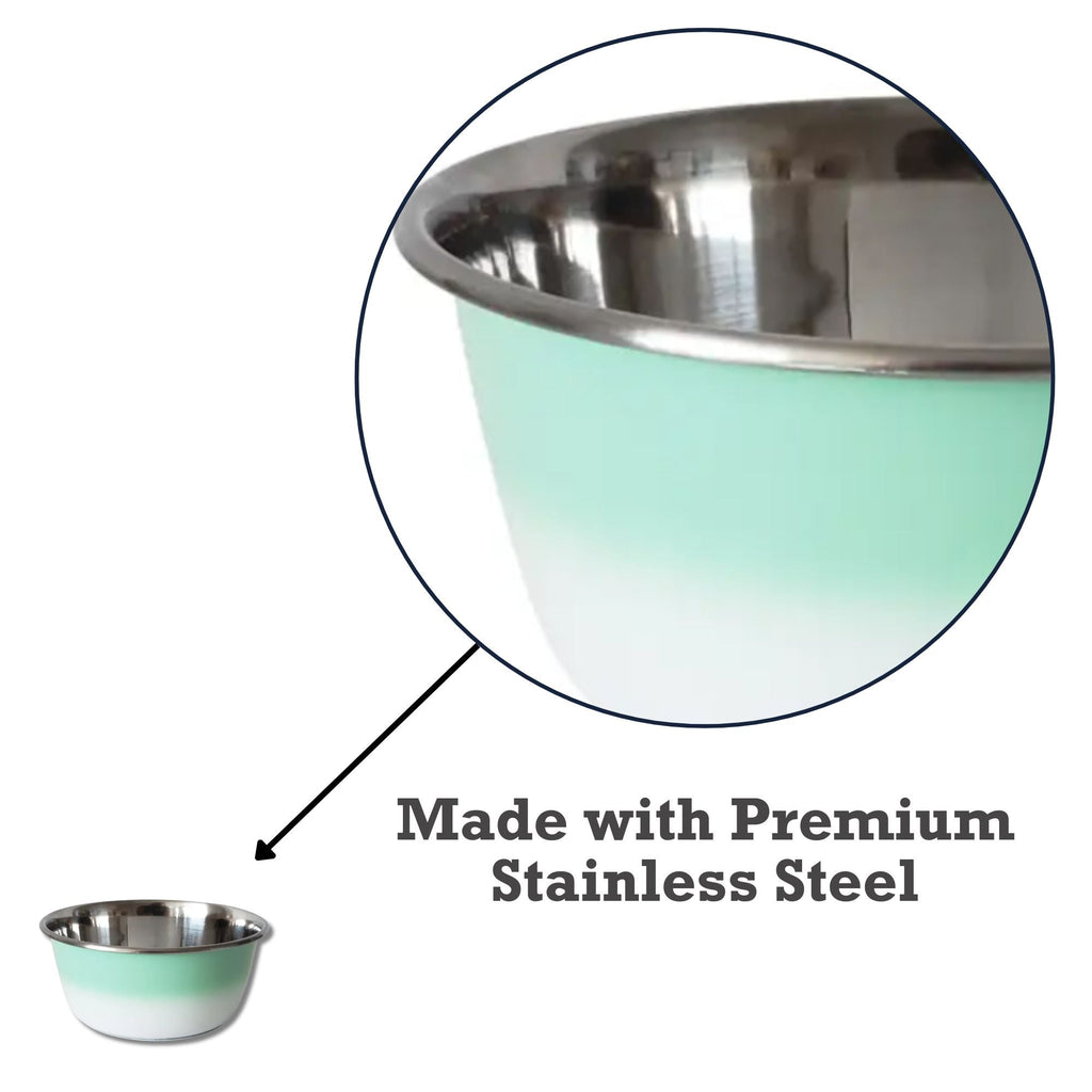 Deep Dog Bowl | Stainless Steel Bowl for All Sizes, Mint Green