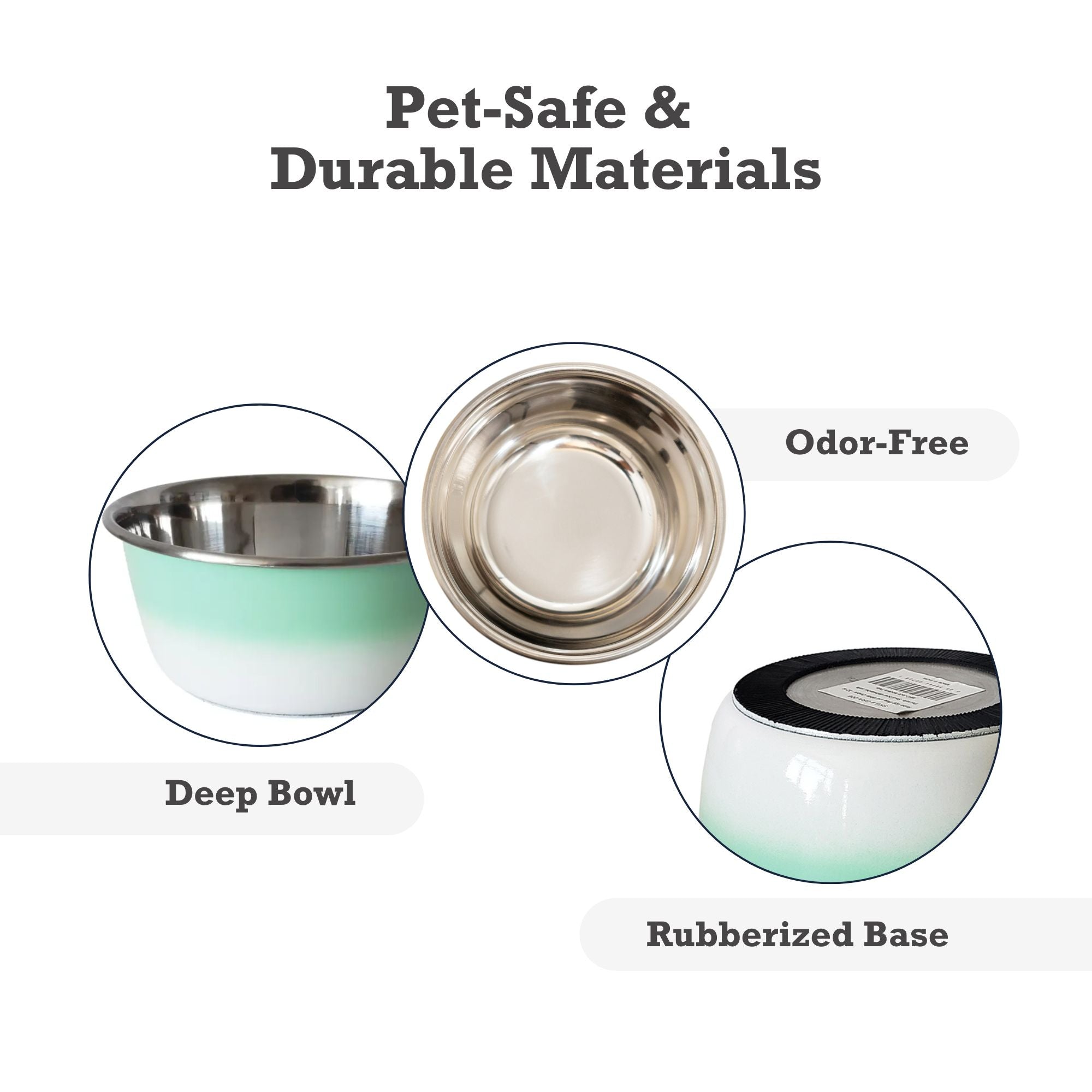 Deep Dog Bowl | Stainless Steel Bowl for All Sizes, Mint Green