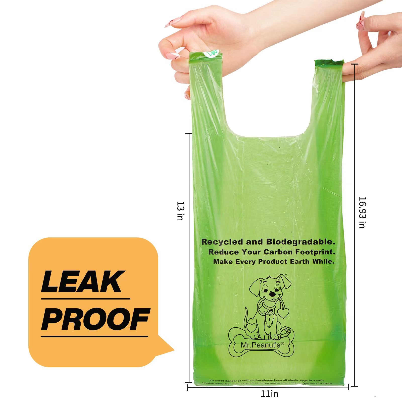 Mr. Peanut's XL BioDegradable Recycled Plant Based Waste Bags - 160 Count