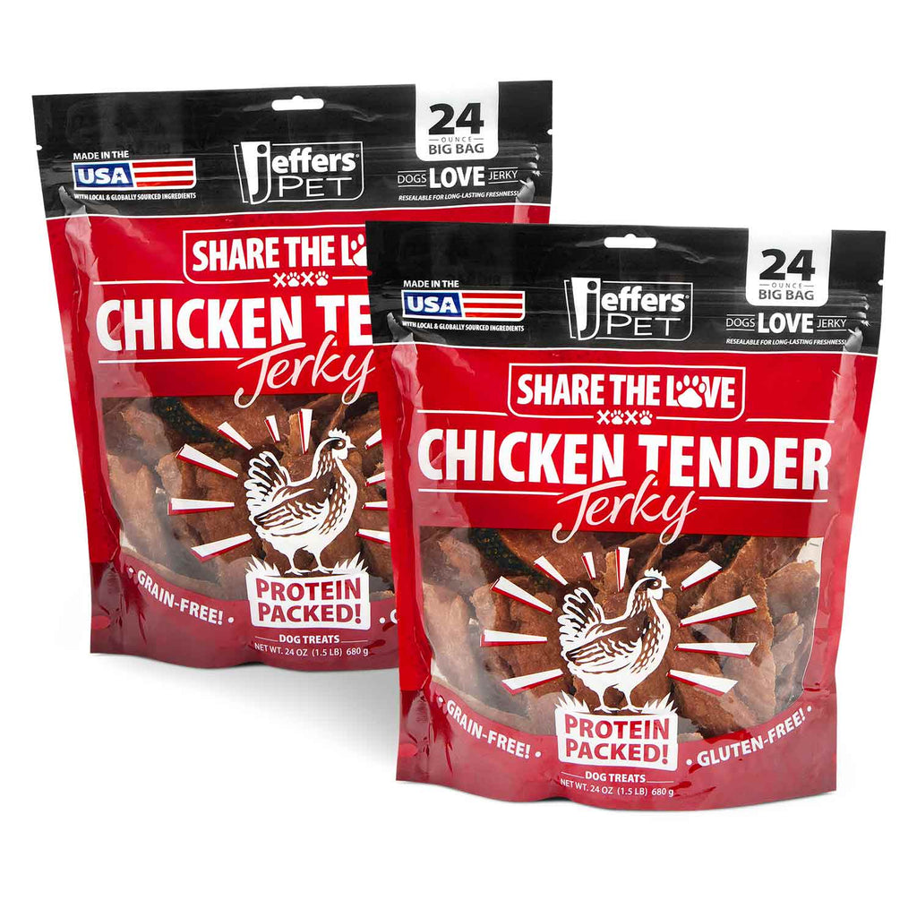 Jeffers Chicken Jerky Healthy Dog Treats, 24 oz - 100% Natural | Made in USA