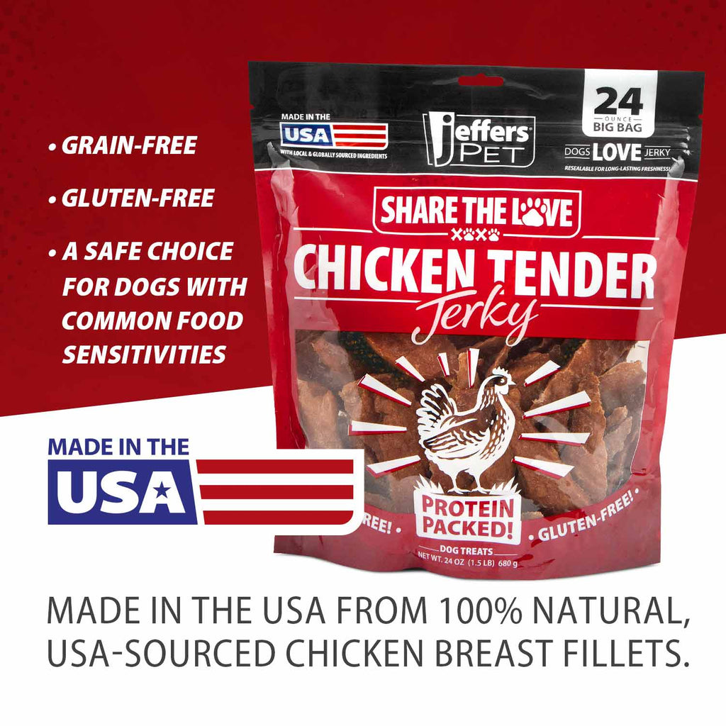 Jeffers Chicken Jerky Healthy Dog Treats, 24 oz - 100% Natural | Made in USA