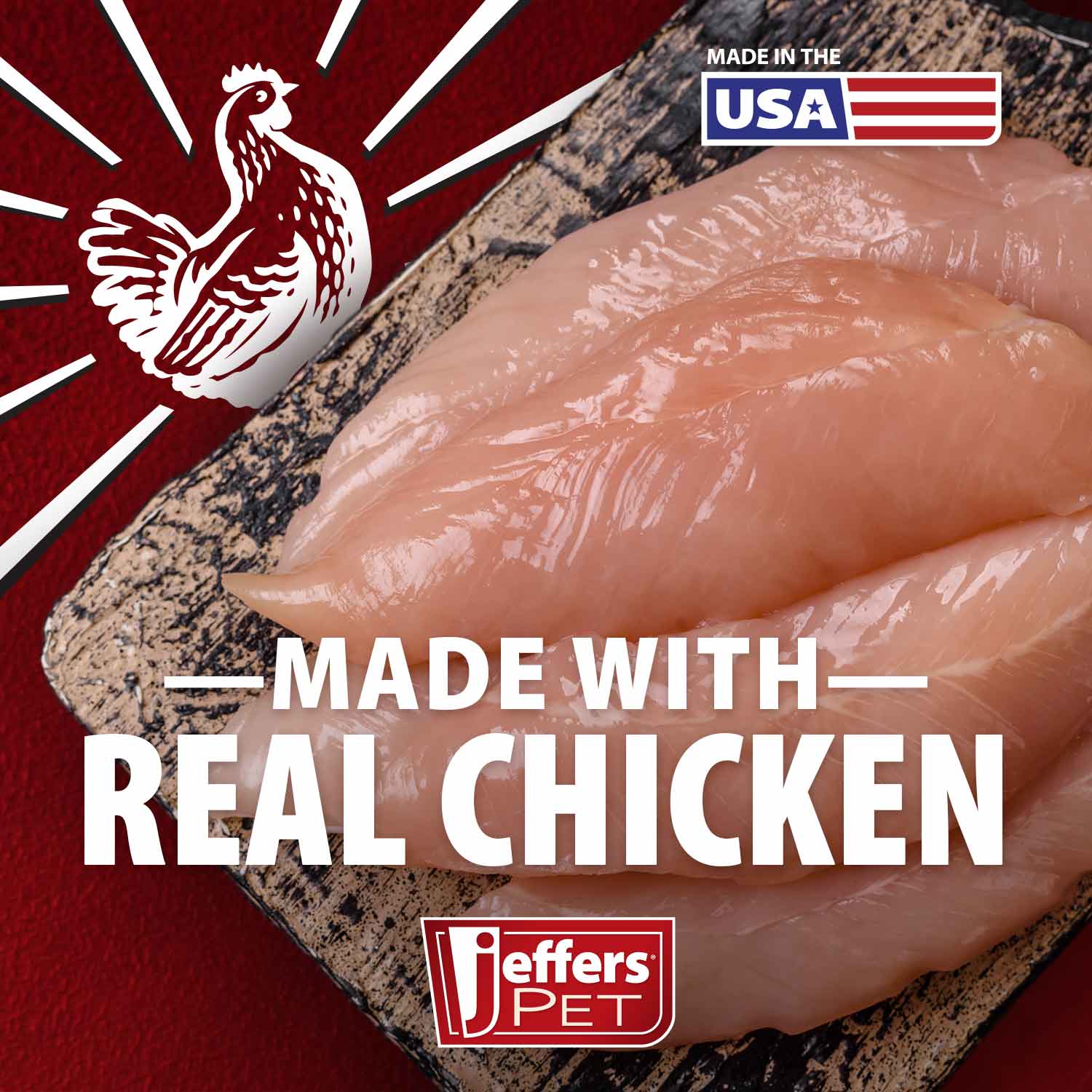 Jeffers Chicken Jerky Healthy Dog Treats, 24 oz - 100% Natural | Made in USA