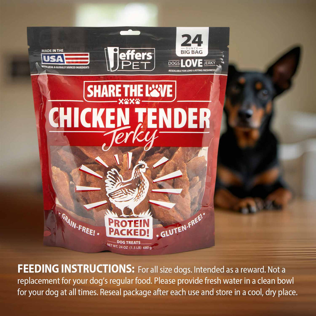 Jeffers Chicken Jerky Healthy Dog Treats, 24 oz - 100% Natural | Made in USA