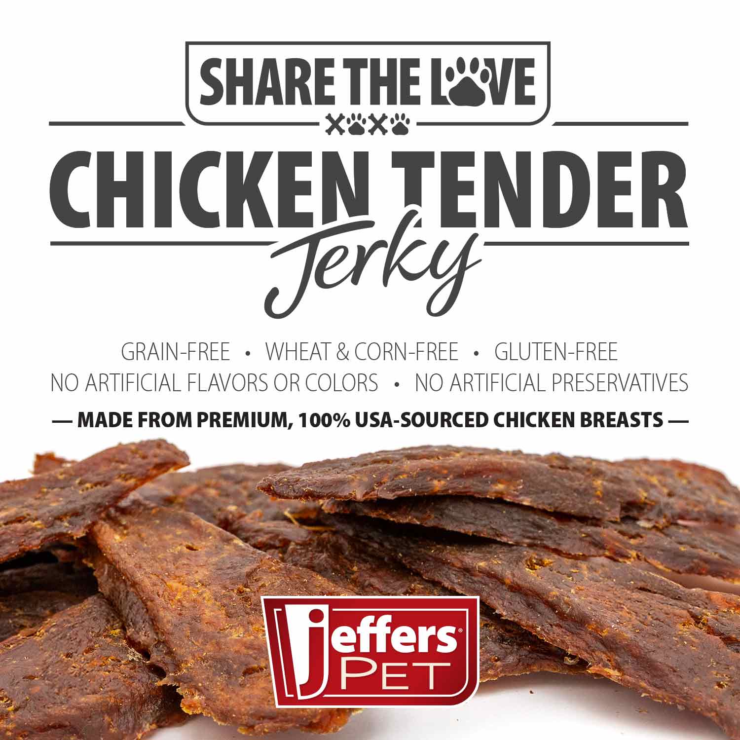 Jeffers Chicken Jerky Healthy Dog Treats, 24 oz - 100% Natural | Made in USA