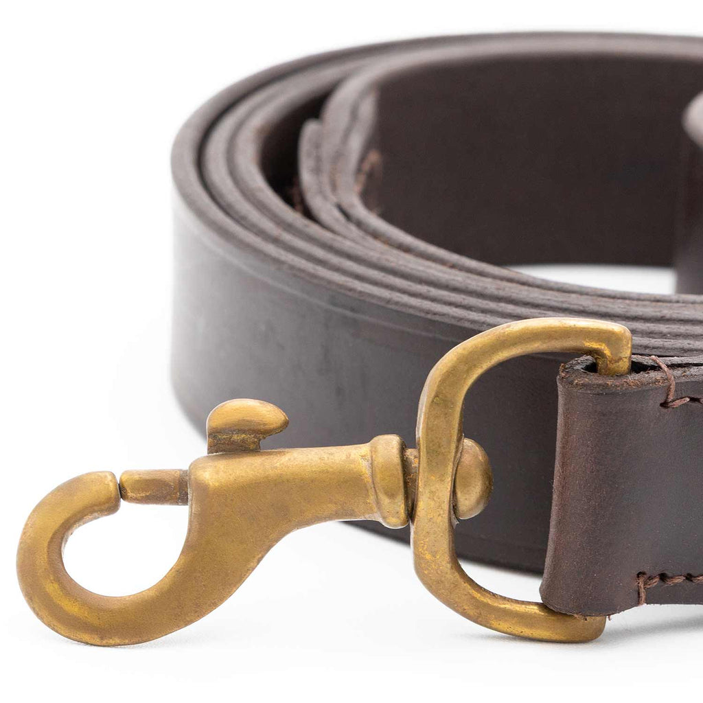 Jeffers Flat Leather Dog Leash with Hand Strap Handle