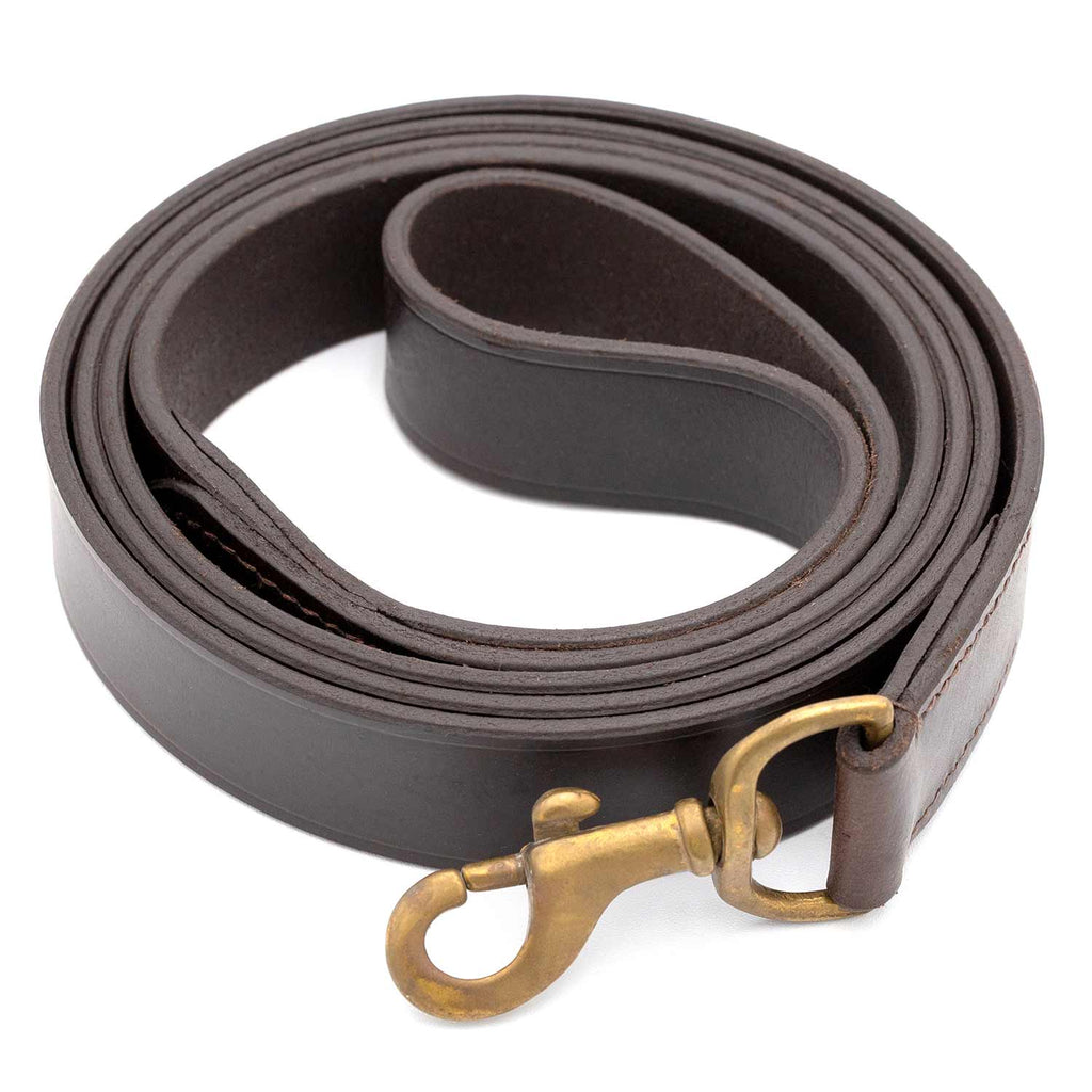 Jeffers Flat Leather Dog Leash with Hand Strap Handle