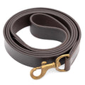 Jeffers Flat Leather Dog Leash with Hand Strap Handle