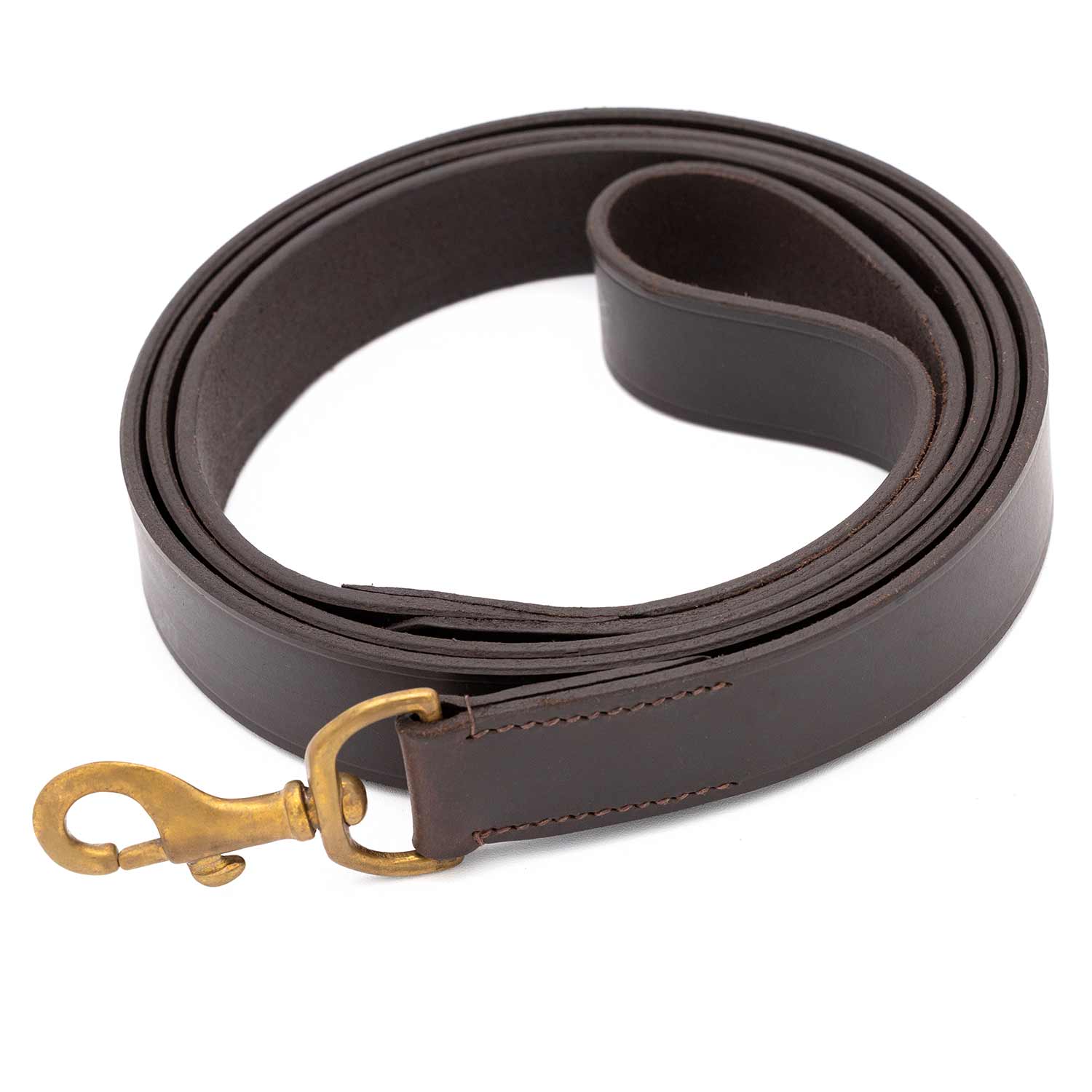Jeffers Flat Leather Dog Leash with Hand Strap Handle