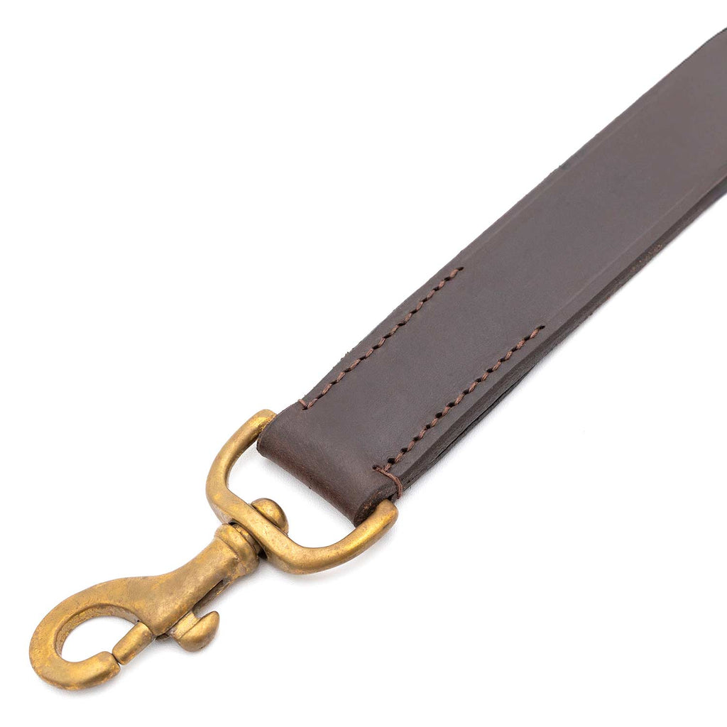 Jeffers Flat Leather Dog Leash with Hand Strap Handle