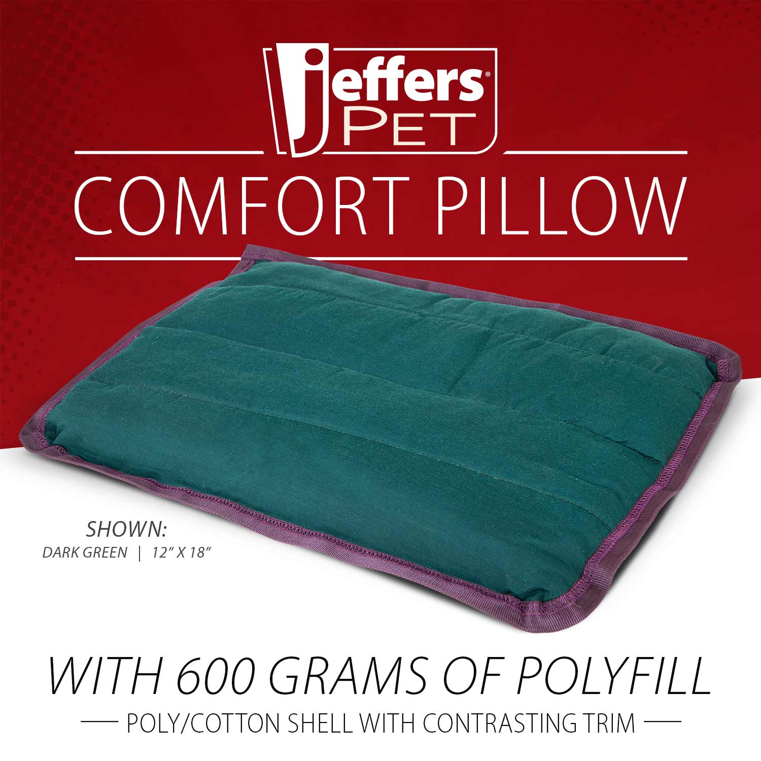 Jeffers Pet Washable Pillow for Crates, Carriers, or Lounging